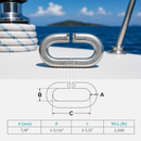 4 Pc Set Marine T316 Stainless Steel C Link Connector Link, Chain Link for Lifting, Rigging, Rope, Cable, and Dock Hardware