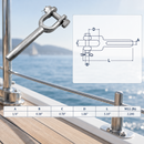 4 Pc Set Marine T316 Stainless Steel Drop Forged Swage Jaw Open Socket, Wire Rope Cable Rigging Fitting for Boat, Dock, and Deck Use