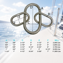 4 Pc Set T316 Stainless Steel Drop Forged Master Link for 2 Legs Chain Sling, Marine Rigging Lifting Connector Link for Chain and Hardware