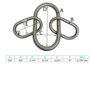 4 Pc Set T316 Stainless Steel Drop Forged Master Link for 2 Legs Chain Sling, Marine Rigging Lifting Connector Link for Chain and Hardware