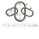 4 Pc Set T316 Stainless Steel Drop Forged Master Link for 2 Legs Chain Sling, Marine Rigging Lifting Connector Link for Chain and Hardware