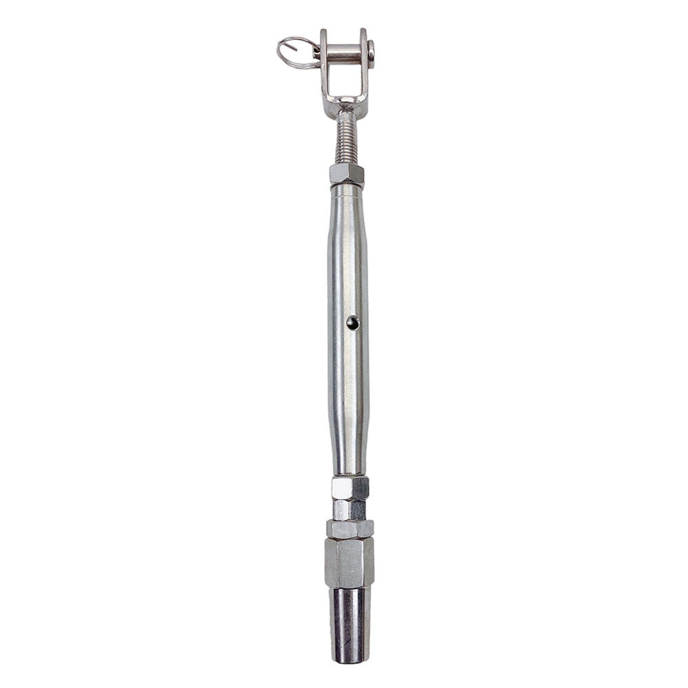 4 Pc Set Stainless Steel T316 Cable Jaw Swageless Pipe Turnbuckle, Wire Rope Railing Tensioner for Marine, Deck, and Outdoor Use
