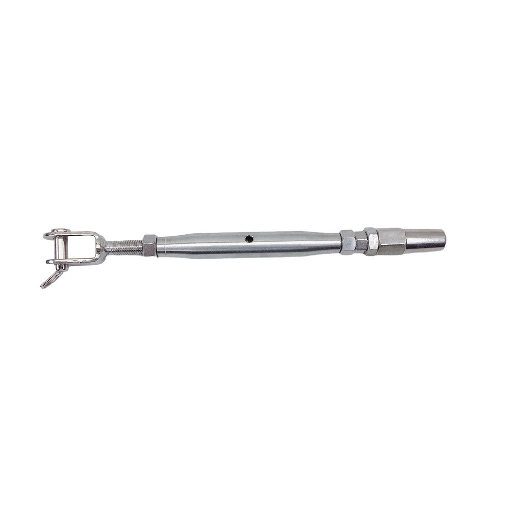 4 Pc Set Stainless Steel T316 Cable Jaw Swageless Pipe Turnbuckle, Wire Rope Railing Tensioner for Marine, Deck, and Outdoor Use