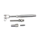 4 Pc Set Stainless Steel T316 Cable Jaw Swageless Pipe Turnbuckle, Wire Rope Railing Tensioner for Marine, Deck, and Outdoor Use