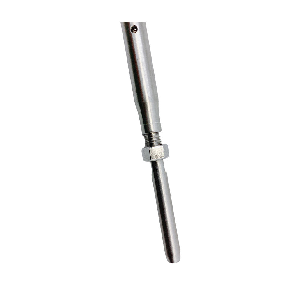 4 Pc Set Marine T316 Stainless Steel Cable Jaw and Swage Stud Turnbuckle, Threaded Wire Rope Tensioner for Boat, Dock, Deck, and Railing