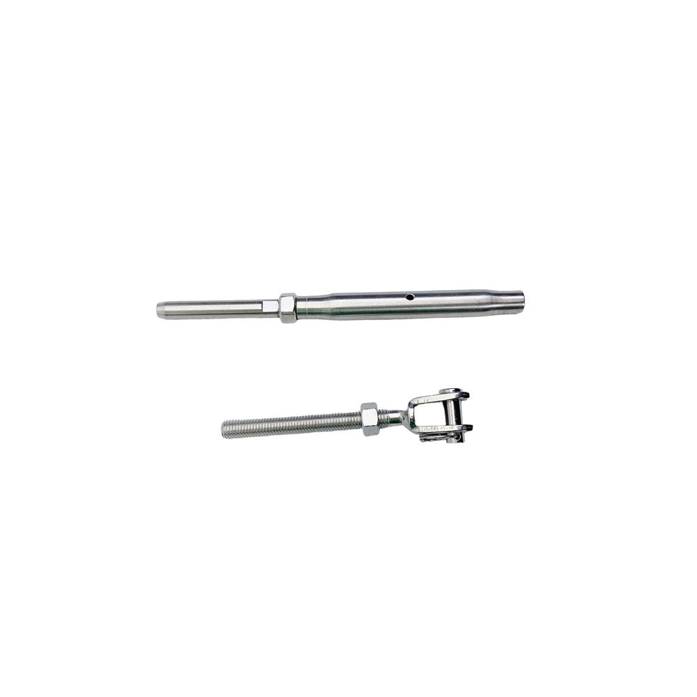 4 Pc Set Marine T316 Stainless Steel Cable Jaw and Swage Stud Turnbuckle, Threaded Wire Rope Tensioner for Boat, Dock, Deck, and Railing