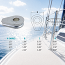 Marine T316 Stainless Steel Solid Thimble, Precision Cast Wire Rope Thimble for Cable, Rigging, Boat, Dock, and Outdoor Use
