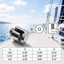 10 pc Set T316 Stainless Steel Adjustable Cross Cable Clip Clamp, Wire Cable Rope Clamp for Marine, Deck Railing