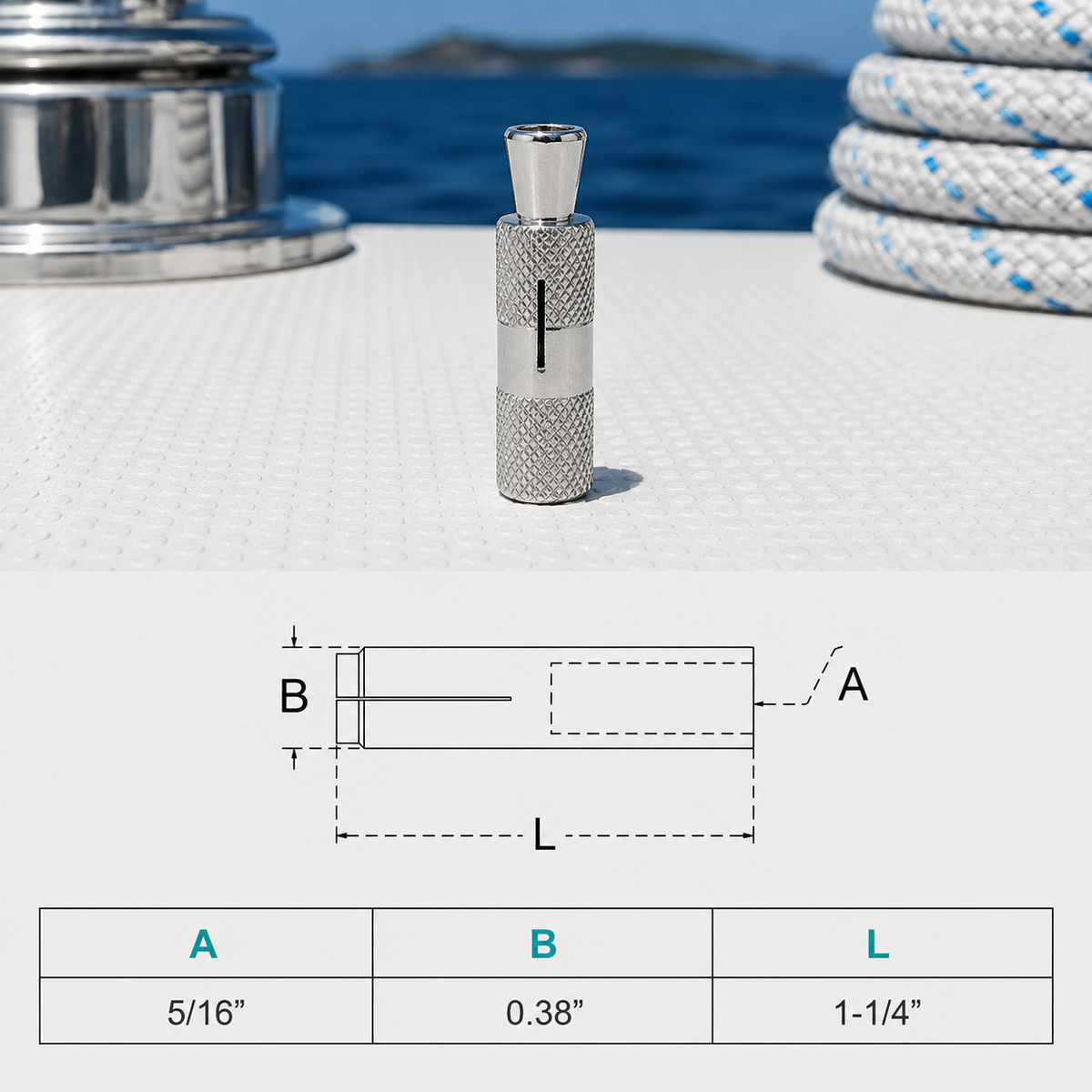 10 Pc Set Marine T304 Stainless Steel Drop In Anchor Fastener, Bolt Grip Anchor for Concrete, Deck, Dock