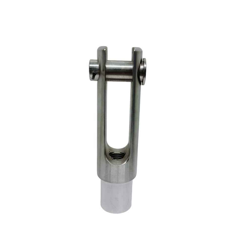 4 Pc Set Marine T316 Stainless Steel Left Handed Threaded Yoke End, Clevis Fork End Fitting for Boat, Dock