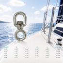 4 Pc Set Marine T316 Stainless Steel Chain Swivel, FED SPEC Drop Forged Anchor Chain Swivel for Rigging, Dock, and Deck Hardware