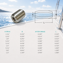 4 Pc Set Marine T316 Stainless Steel Button Stop, Wire Rope Cable Button Stop Fitting for Rigging, Railing, Dock, and Deck Use