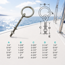 4 Pc Set Marine T304 Stainless Steel Ring Eye Bolt Shoulder Bolt, Lifting Eye Fastener for Boat, Dock, Deck, and Outdoor Hardware