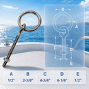 4 Pc Set Marine T304 Stainless Steel Ring Eye Bolt Shoulder Bolt, Lifting Eye Fastener for Boat, Dock, Deck, and Outdoor Hardware
