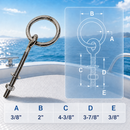 4 Pc Set Marine T304 Stainless Steel Ring Eye Bolt Shoulder Bolt, Lifting Eye Fastener for Boat, Dock, Deck, and Outdoor Hardware