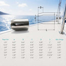 4 Pc Set Marine T316 Stainless Steel Flemish Sleeve, Wire Rope Cable Swage Sleeve for Rigging, Lifting, Dock, and Deck Use