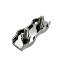 4 Pc Set T304 Stainless Steel Duplex Wire Rope Cable Clamp, Double Bolt Wire Cable Clamp for Rigging, Marine, Outdoor, and Utility Use