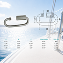 4 Pc Set Marine T316 Stainless Steel Long Quick Link, Connect Link Chain Connector for Rigging, Rope, Cable