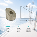 4 Pc Set Marine T316 Stainless Steel 30 Degree Countersunk Angle Washer, Cable Railing Beveled Washer for Deck and Stair Rail