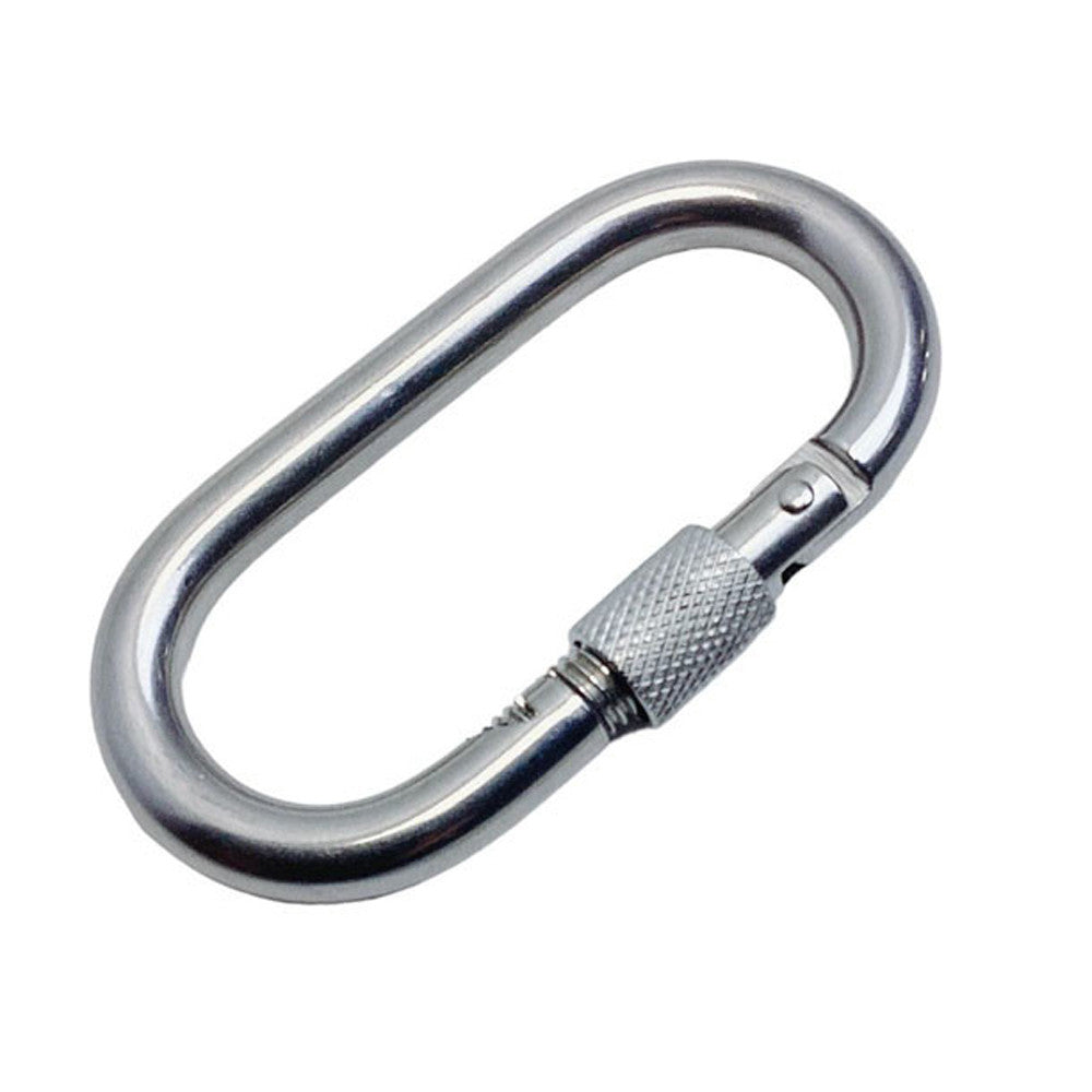 4 Pc Set Marine T316 Stainless Steel Oval Snap Spring Hook with Lock Nut, Safety Snap Hook for Rope, Chain, Cable, and Rigging