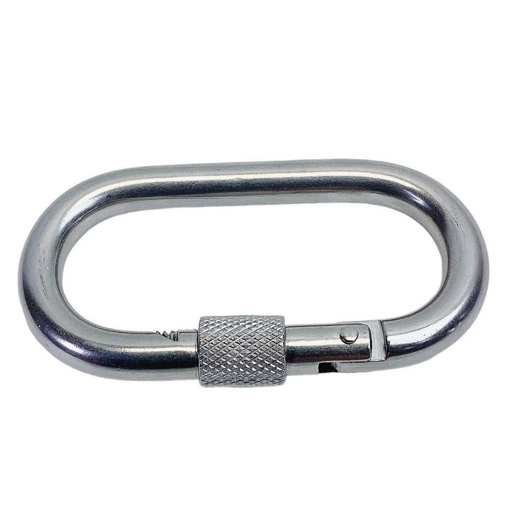 4 Pc Set Marine T316 Stainless Steel Oval Snap Spring Hook with Lock Nut, Safety Snap Hook for Rope, Chain, Cable, and Rigging