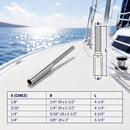4 Pc Set Marine T316 Stainless Steel Hand Swage Lifeline Stud RH, Right Hand Cable Rail Terminal for Deck, Dock, and Railing