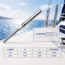 4 Pc Set Marine T316 Stainless Steel Cable Lag Swage Stud, Cable Railing Rail Terminal Fitting for Deck, Dock, and Outdoor Use