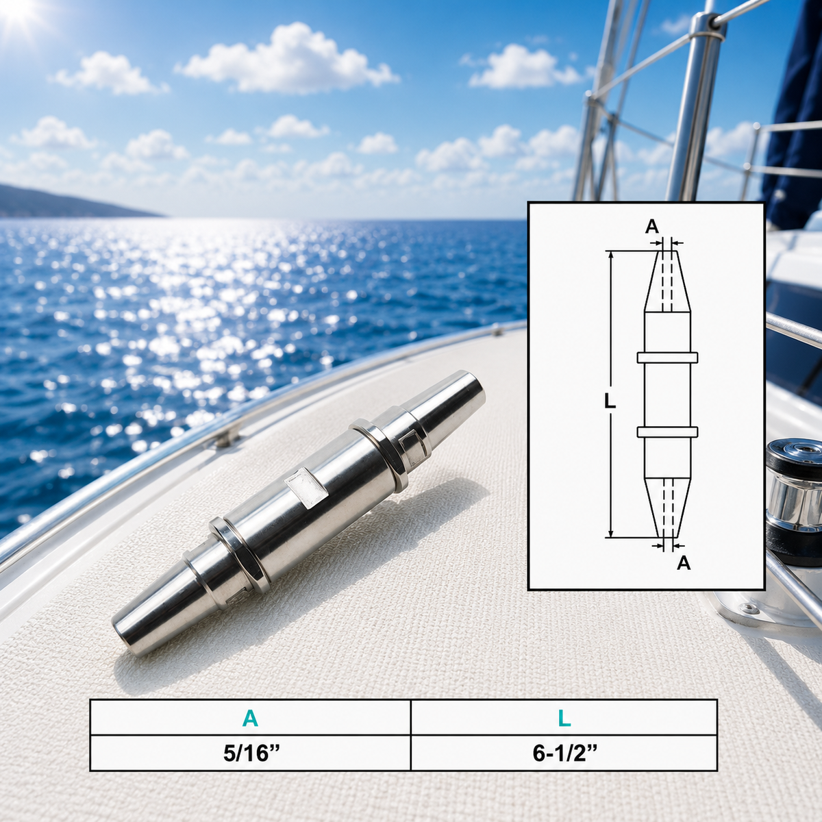 4 Pc Set Marine T316 Stainless Steel Swageless Jointer, Cable Railing Wire Rope Connector for Deck, Dock, and Outdoor Rail Systems