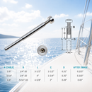 4 Pc Set Marine T316 Stainless Steel Adjustable Swage Stud, Cable Railing Wire Rope Terminal Fitting for Deck, Dock, and Rail Systems