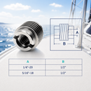 4 Pc Set Marine T303 Stainless Steel Threaded Lag Insert, Cable Rail Screw Insert for Deck Railing, Wire Cable, and Outdoor Hardware
