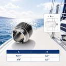 4 Pc Set Marine T303 Stainless Steel Thread Plain Lag Insert, Cable Rail Screw Fitting for Deck, Dock, Railing, and Wire Rope Use