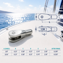 4 Pc Set Marine T316 Stainless Steel Streamline Fixed Jaw Cable Railing Fitting