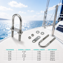 4 Pc Set Marine T316 Stainless Steel Master Link, Drop Forged Non-Magnetic Rigging Connector for Chain, Rope, Cable, and Boat Hardware