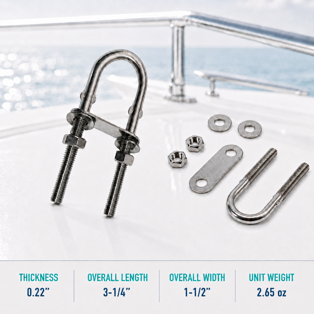 4 Pc Set Marine T316 Stainless Steel Master Link, Drop Forged Non-Magnetic Rigging Connector for Chain, Rope, Cable, and Boat Hardware