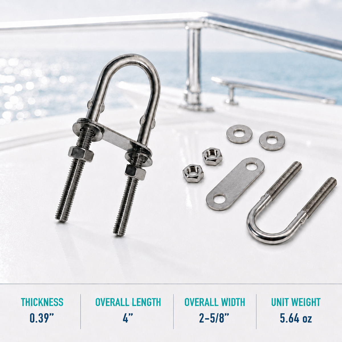 4 Pc Set Marine T316 Stainless Steel Master Link, Drop Forged Non-Magnetic Rigging Connector for Chain, Rope, Cable, and Boat Hardware