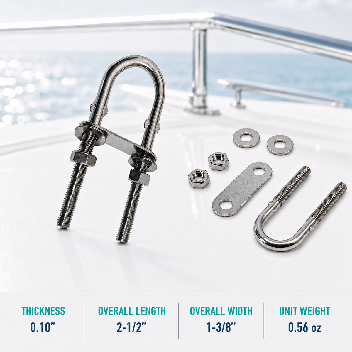 4 Pc Set Marine T316 Stainless Steel Master Link, Drop Forged Non-Magnetic Rigging Connector for Chain, Rope, Cable, and Boat Hardware