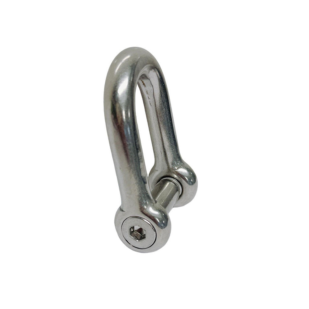4 Pc Set Marine T316 Stainless Steel D Shackle with Hex Sink Screw Pin, Marine Grade Rigging Shackle for Chain, Rope, and Cable