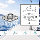 4 Pc Set Marine T304 Stainless Steel Diamond Pad Eye, Welded Eye Pad Lift Rig for Rope, Chain, Cable, and Deck Hardware