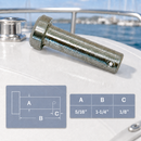 5 Pc Set Marine 316 Stainless Steel Clevis Pin, Round Pin Hitch Hardware for Yacht, Sailing, Rigging, and Deck Fittings