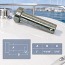 5 Pc Set Marine 316 Stainless Steel Clevis Pin, Round Pin Hitch Hardware for Yacht, Sailing, Rigging, and Deck Fittings