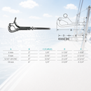 10 Pc Set Marine T316 Stainless Steel Pelican Hook for Cable Wire, Boat Shackle Connector for Lifeline, Rigging, and Deck Hardware
