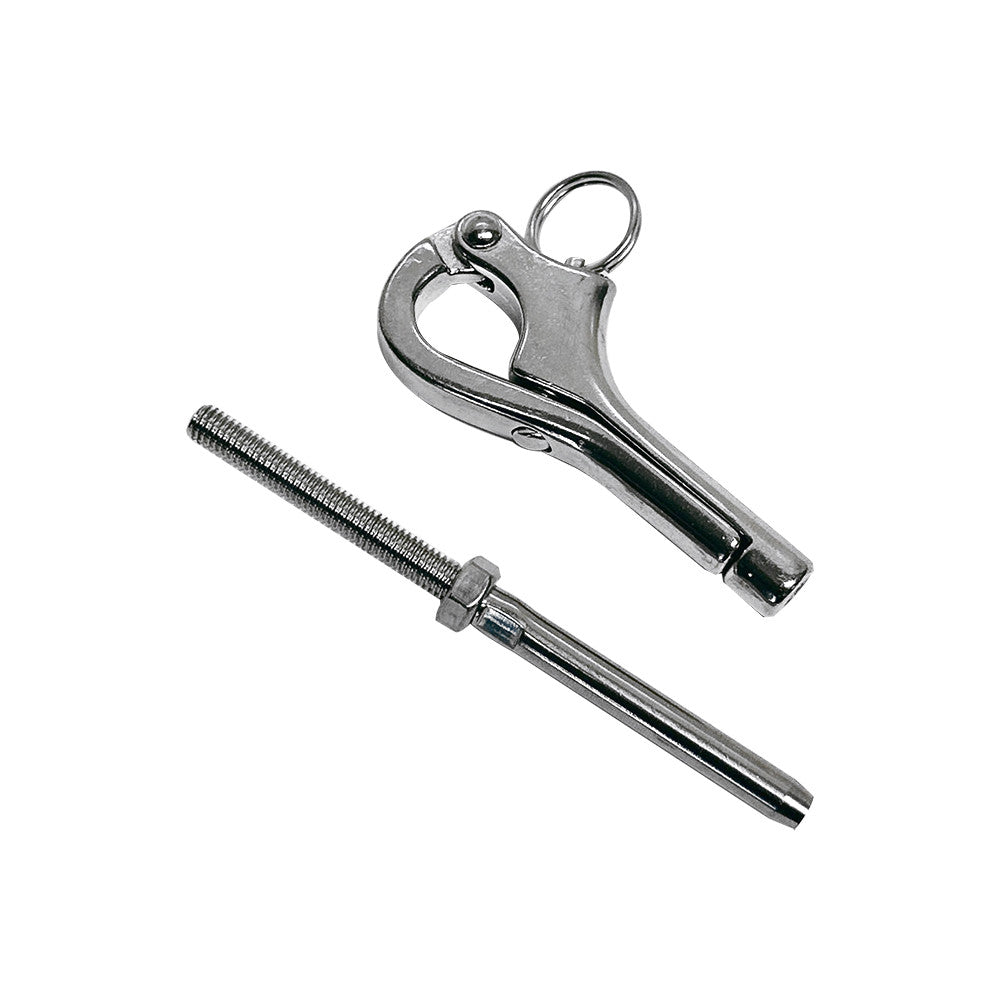 10 Pc Set Marine T316 Stainless Steel Pelican Hook for Cable Wire, Boat Shackle Connector for Lifeline, Rigging, and Deck Hardware
