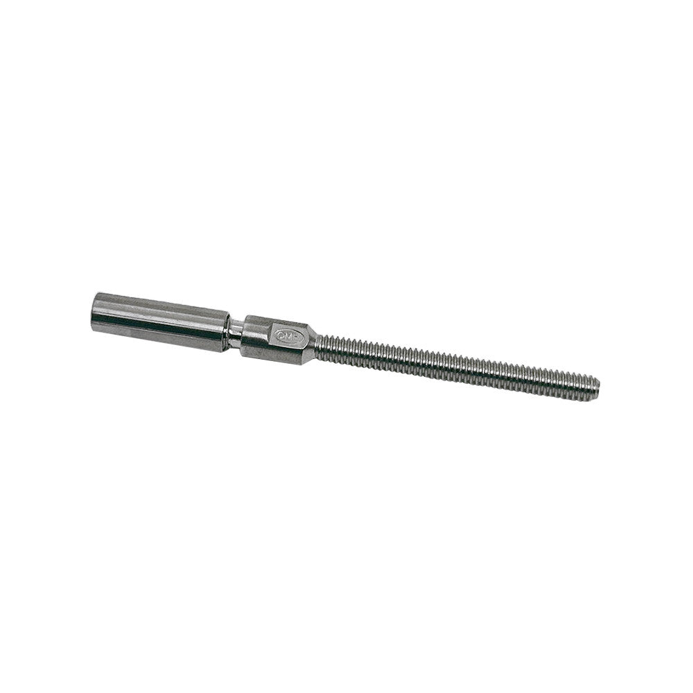 10 Pc Set T316 Stainless Steel Swageless Stud 1/4" Full Thread for 1/8" and 3/16" Cable Wire, Marine Grade Cable Railing Fitting