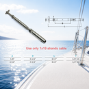 4 Pc Set Marine T316 Stainless Steel Push And Go Drop Pin Turnbuckle, 1/4"-20 Thread Cable Wire Tensioner for Deck, Dock, and Rail Systems