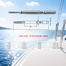 4 Pc Set Marine T316 Stainless Steel Push And Go Lag Turnbuckle, Cable Wire Rope Tensioner for Deck, Dock, Rail, and Lifeline Systems
