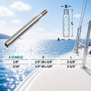 4 Pc Set Marine T316 Stainless Steel Cable Hand Swage Stud, Wire Rope Cable Rail Terminal Fitting for Deck, Dock, and Railing