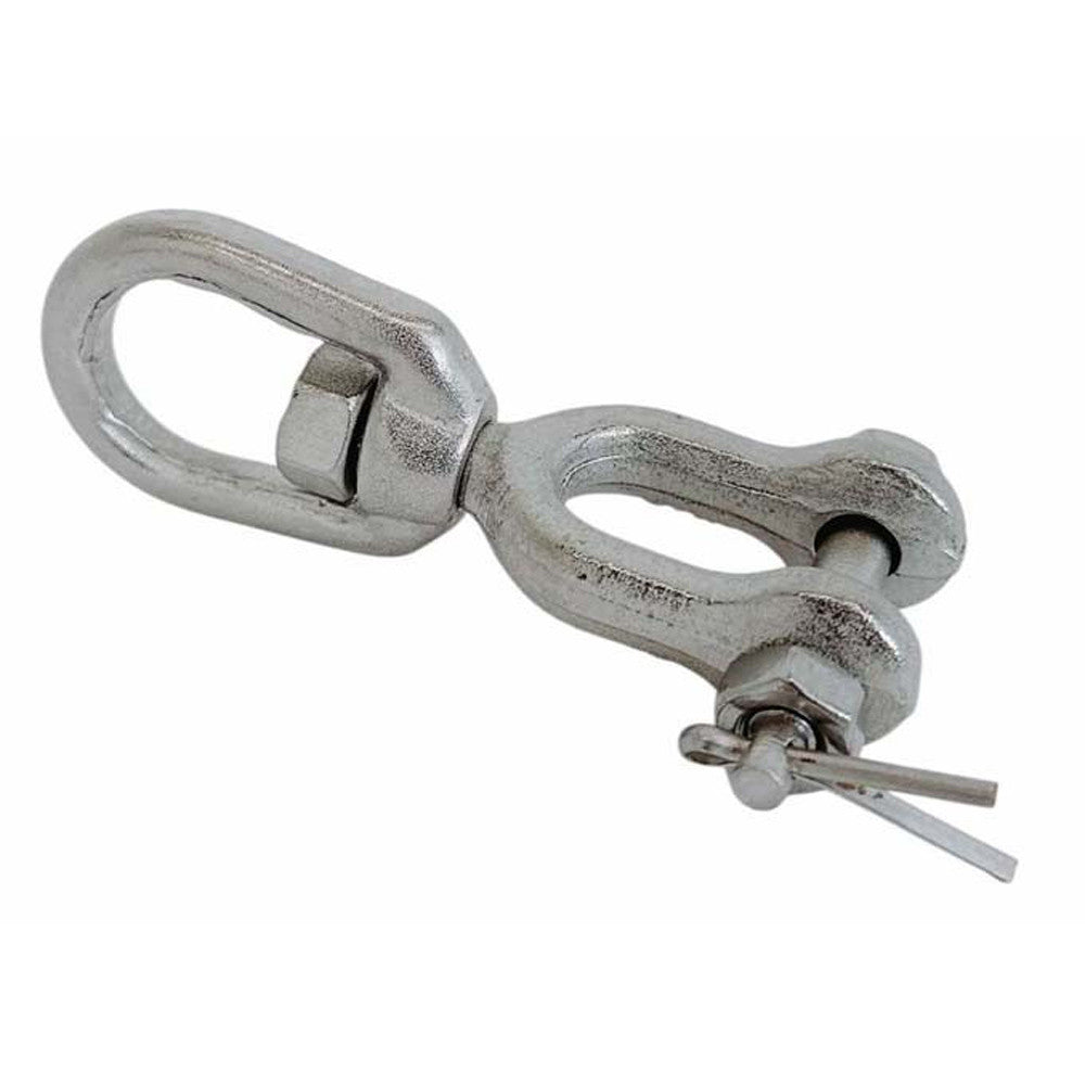 T316 Stainless Steel Drop Forged Mil Spec Jaw & Eye Marine Mooring Swivel, Boat Rigging Connector for Chain, Rope, and Anchor Use