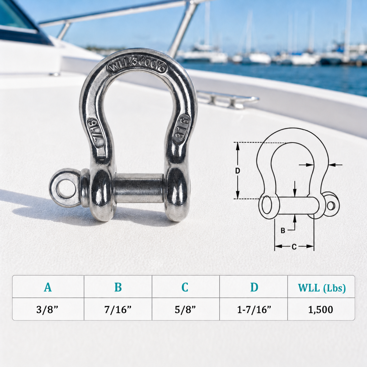 Mil-Spec Stainless Steel T316 Forged Load Rated Screw Pin Anchor Shackle