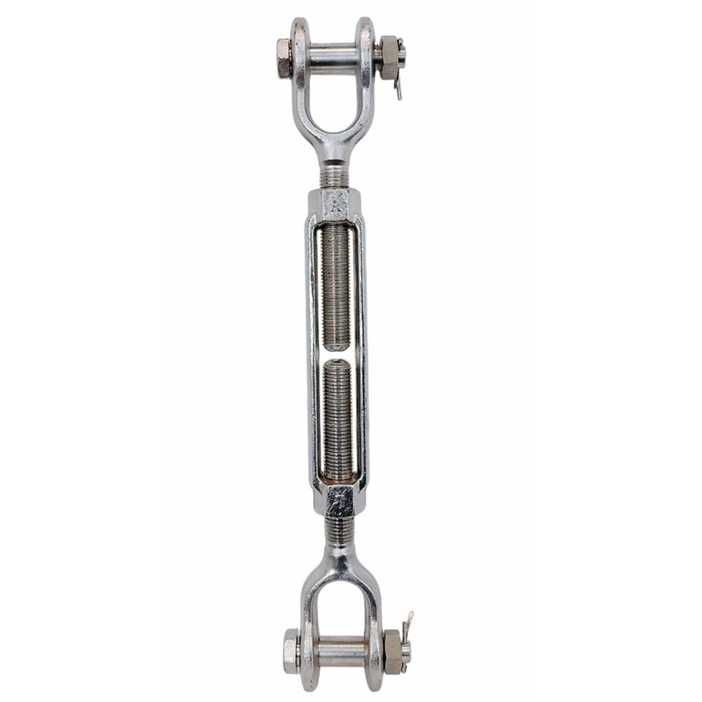 T316 Stainless Steel Mil Spec Jaw Jaw Turnbuckle, Marine Grade Rigging Tensioner for Cable, Wire Rope, Chain, and Boat Hardware