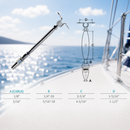 4 Pc Set Marine T316 Stainless Steel Cable Deck Toggle and Swageless Turnbuckle, Cable Rail Tensioner for Boat, Dock, and Deck Use